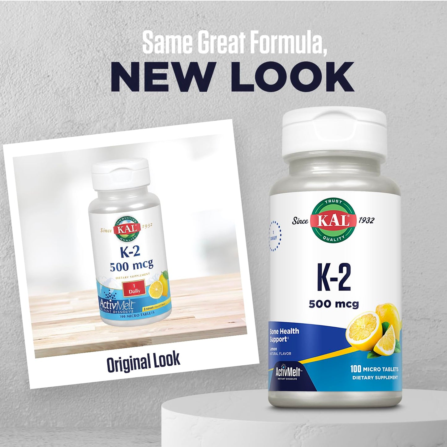 KAL Vitamina K2 MK4 para huesos y corazón 100 micro tabletas ActivMelts