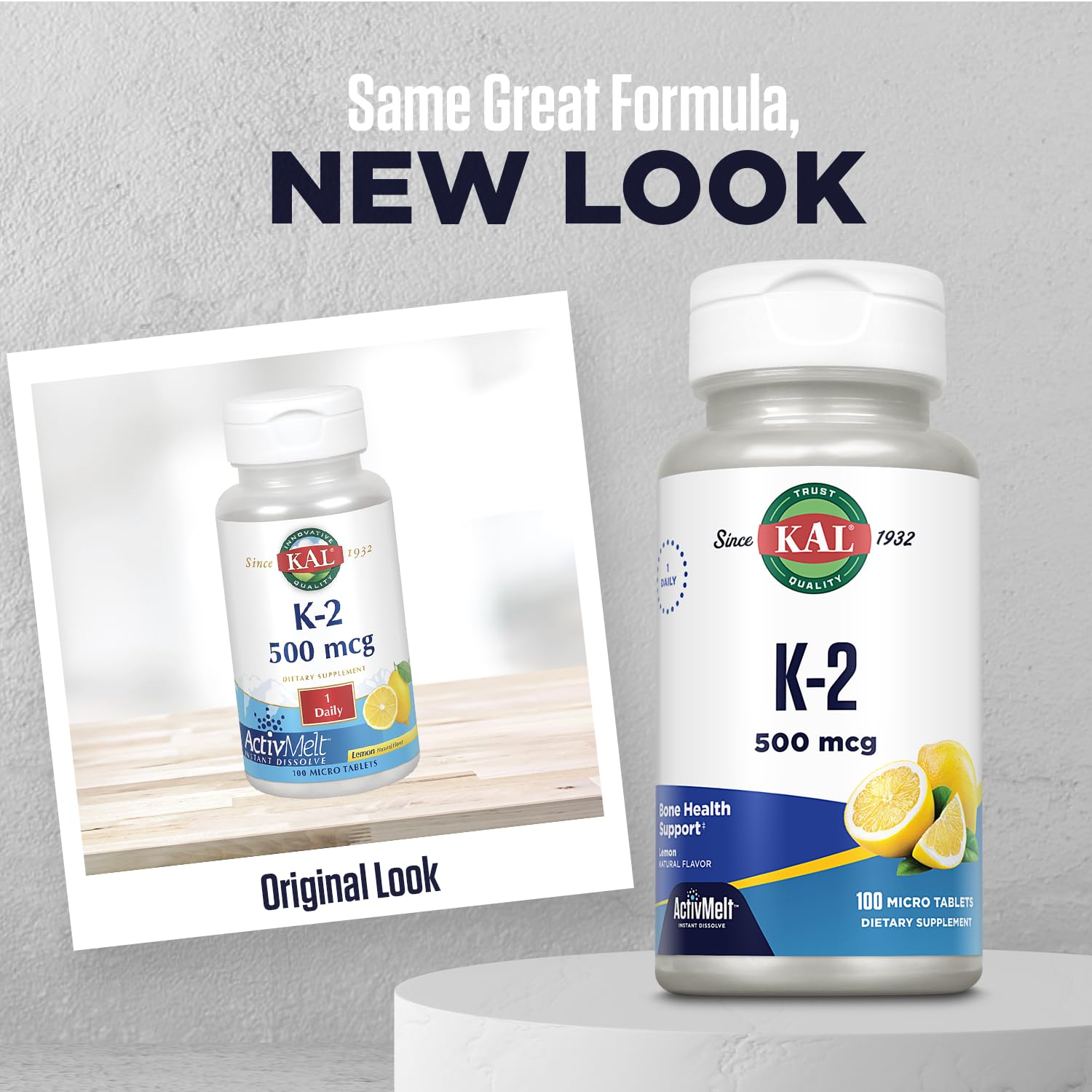 KAL Vitamina K2 MK4 para huesos y corazón 100 micro tabletas ActivMelts