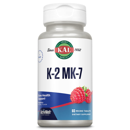 Botella de KAL Vitamina K2 MK-7 ActivMelt 100 mcg