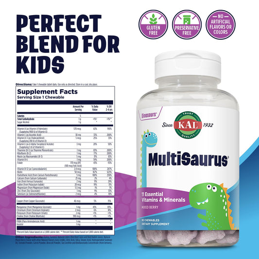 Detalles multivitaminas infantiles KAL sin gluten