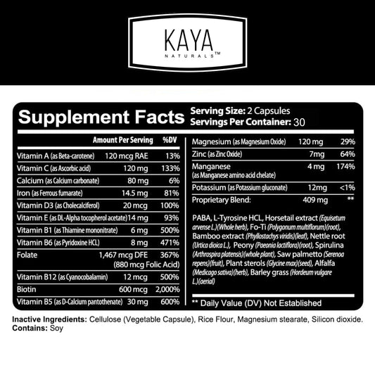 Kaya Naturals cápsulas nutritivas para uñas y cabello