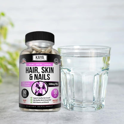 Kaya Naturals frasco suplemento vitaminas biotina y ácido fólico