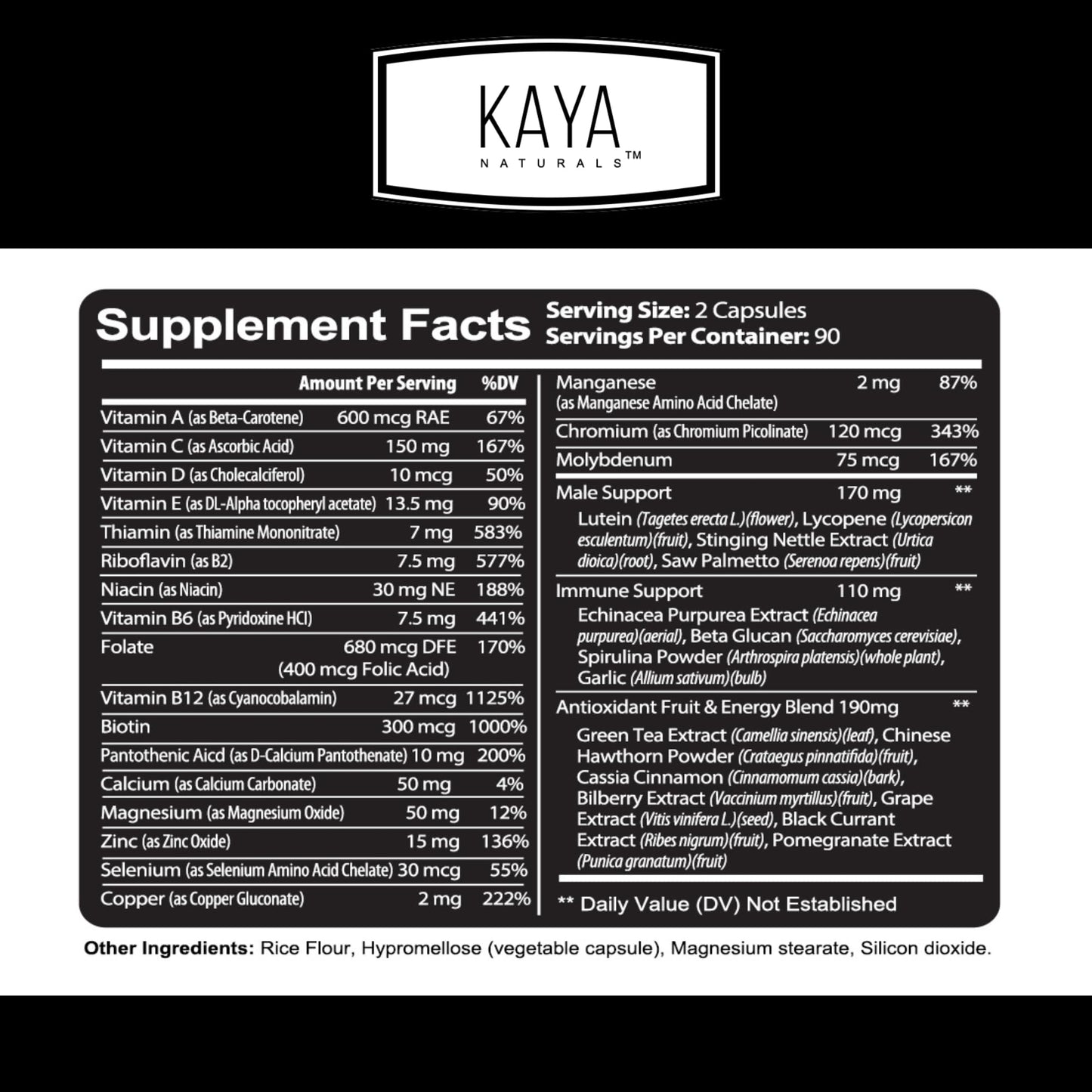 Kaya Naturals Multivitamínico para Hombres - Soporte Prostata