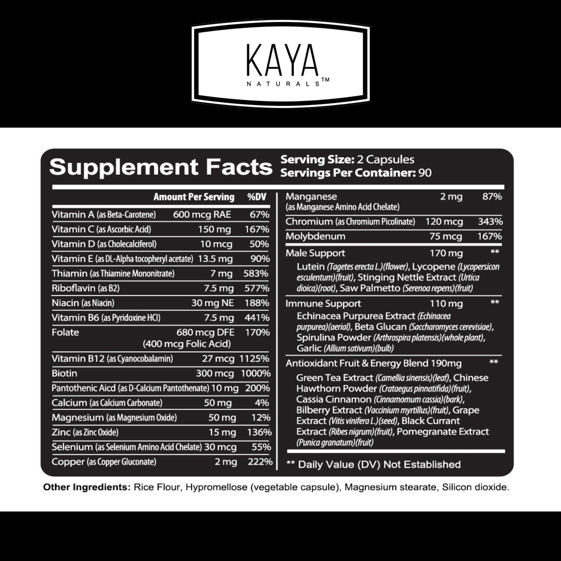 Kaya Naturals Multivitamínico para Hombres - Soporte Prostata