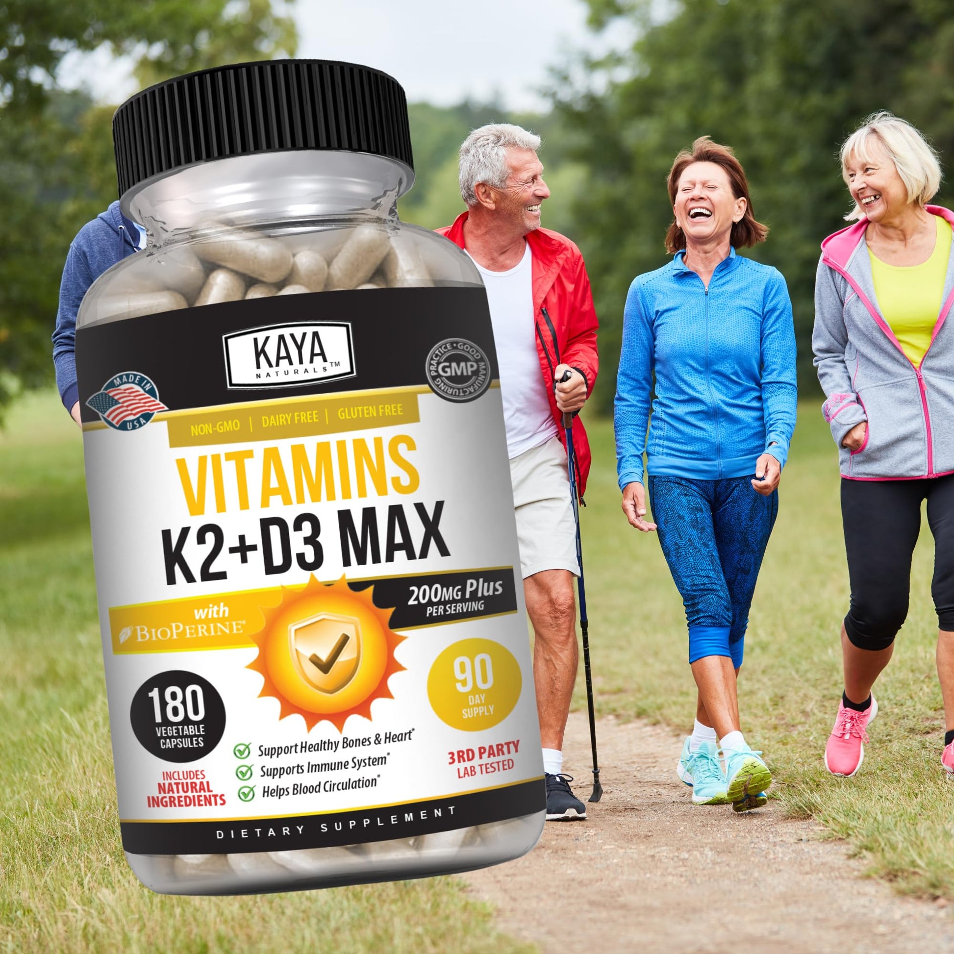 Kaya Naturals vitaminas apoyo cardiovascular y óseo