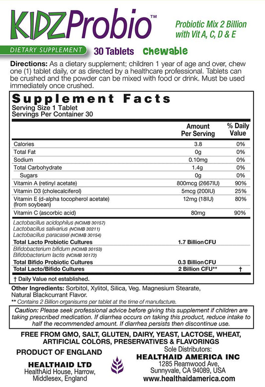 kidzprobio salud infantil probióticos masticables vitaminas