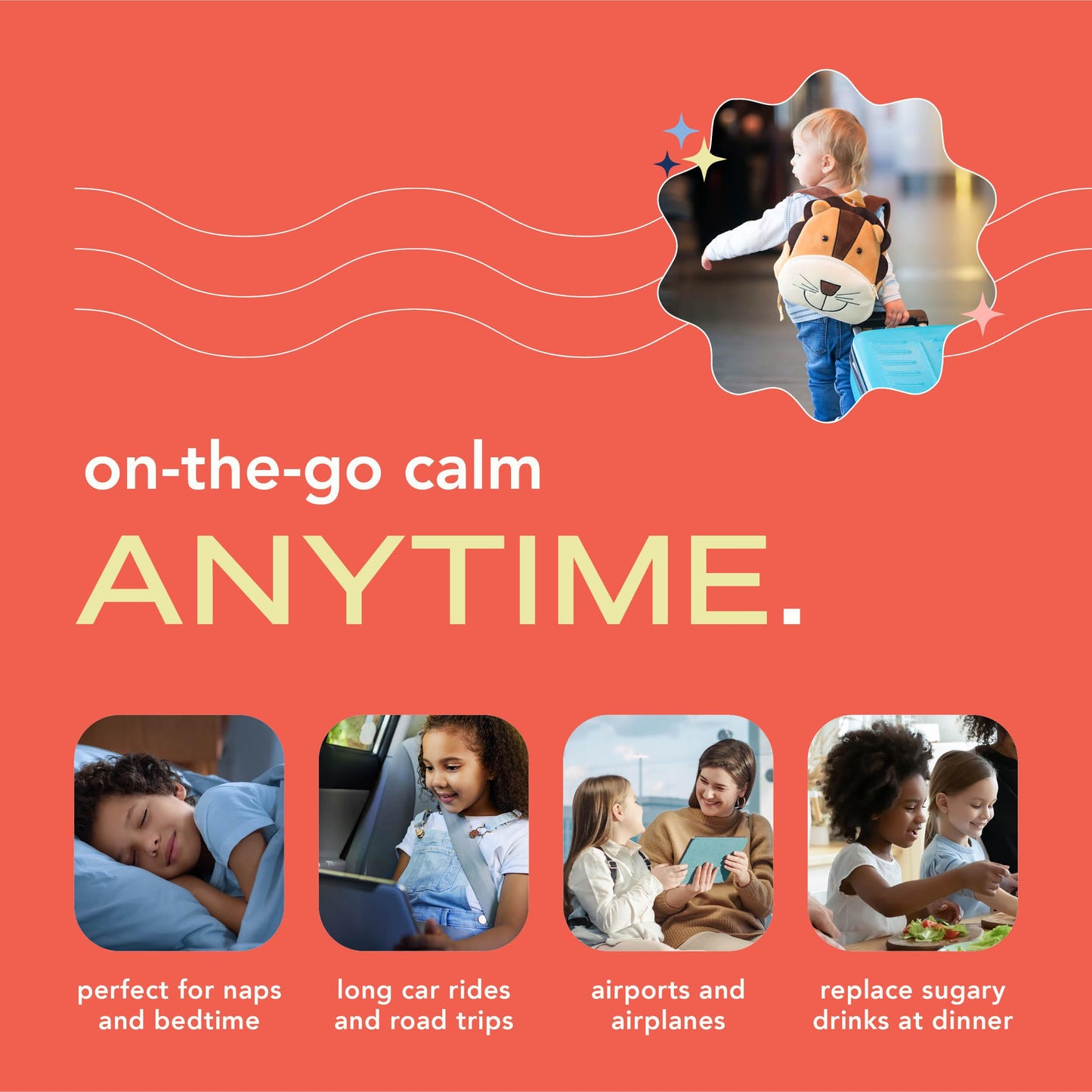 Paquete trasero con información de Kinnie Kids Calm Mix