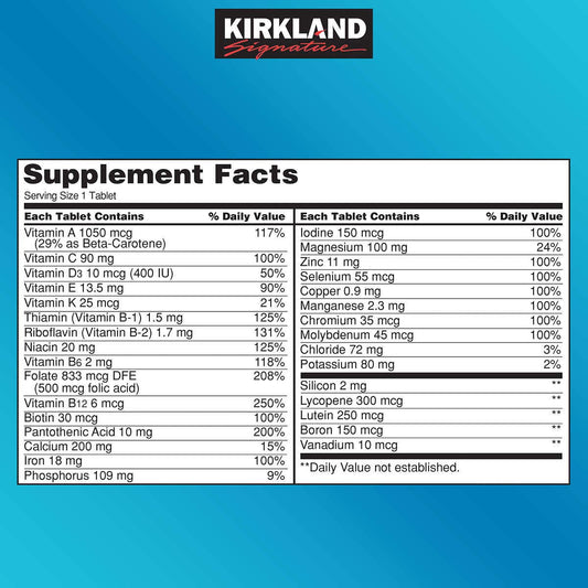 Kirkland multivitamínico con calcio y vitamina D, 2 paquetes