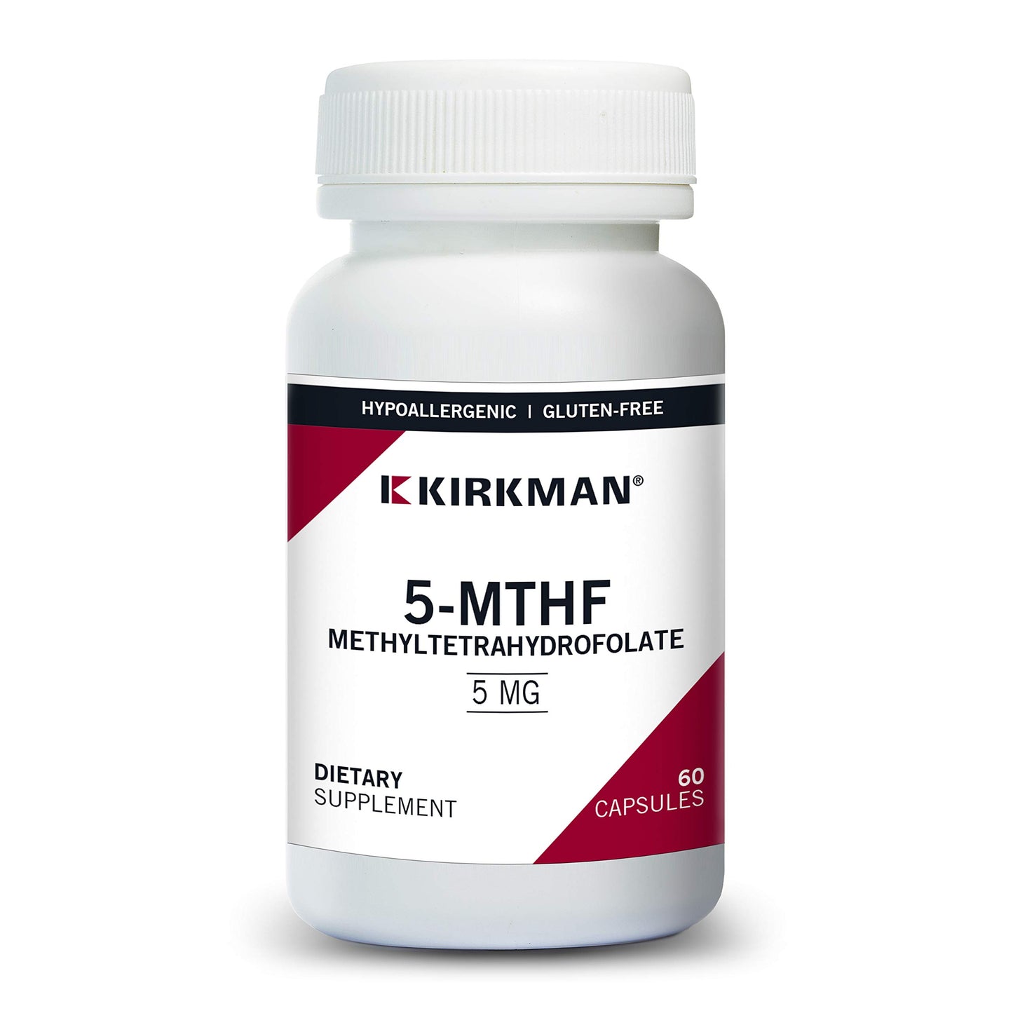 Kirkman 5-MTHF suplemento ácido fólico 5 mg cápsulas vegetarianas