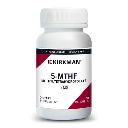 Kirkman 5-MTHF suplemento ácido fólico 5 mg cápsulas vegetarianas