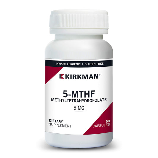 Kirkman 5-MTHF suplemento ácido fólico 5 mg cápsulas vegetarianas