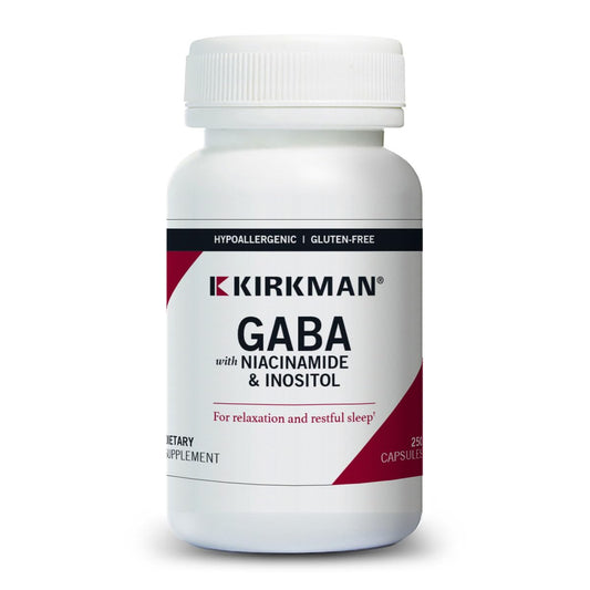 Kirkman GABA niacinamida inositol suplemento 250 cápsulas
