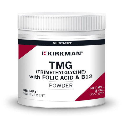 Kirkman polvo TMG ácido fólico B12 suplemento 8oz