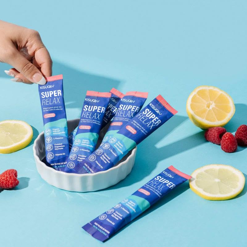 KISUGBY SuperRelax sobres polvo relajante sabor limón frambuesa