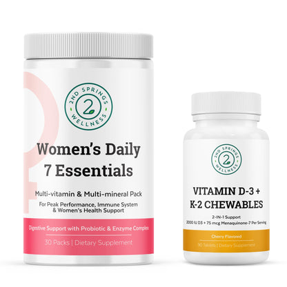 Kit 2nd Springs vitaminas diarias para mujeres D3 y K2