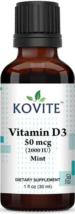 Gotas de vitamina d3 2000 ui sabor menta botella frontal 50 ml