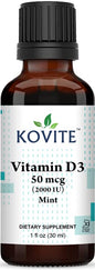 Gotas de vitamina d3 2000 ui sabor menta botella frontal 50 ml