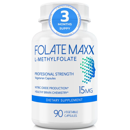 L-Metilfolato 15mg suplemento cápsulas frasco frontal