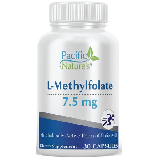L-metilfolato 7.5mg Pacific Nature's botella 30 cápsulas