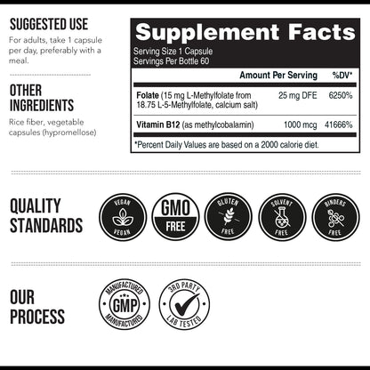 L Metilfolato vitaminas suplemento salud