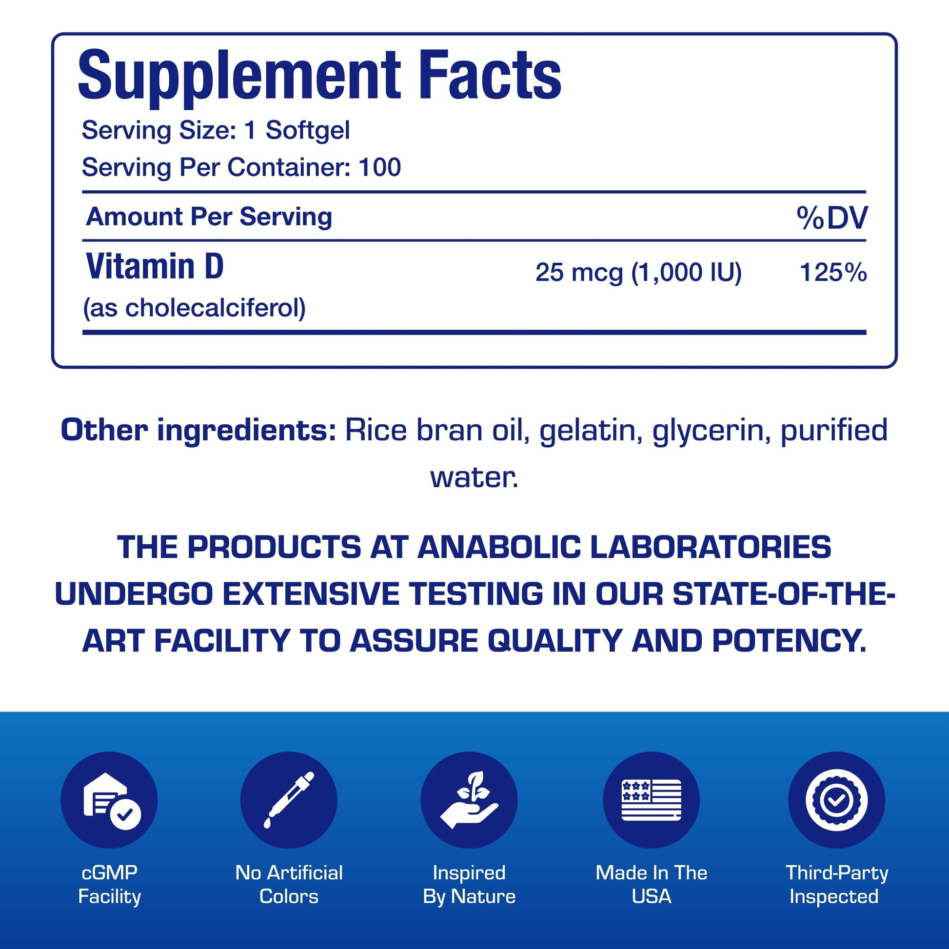 Laboratorios Anabolic vitamina d3 1000 ui en cápsulas blandas