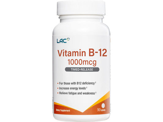 LAC Vitamina B-12 1000mcg tabletas liberación prolongada frasco