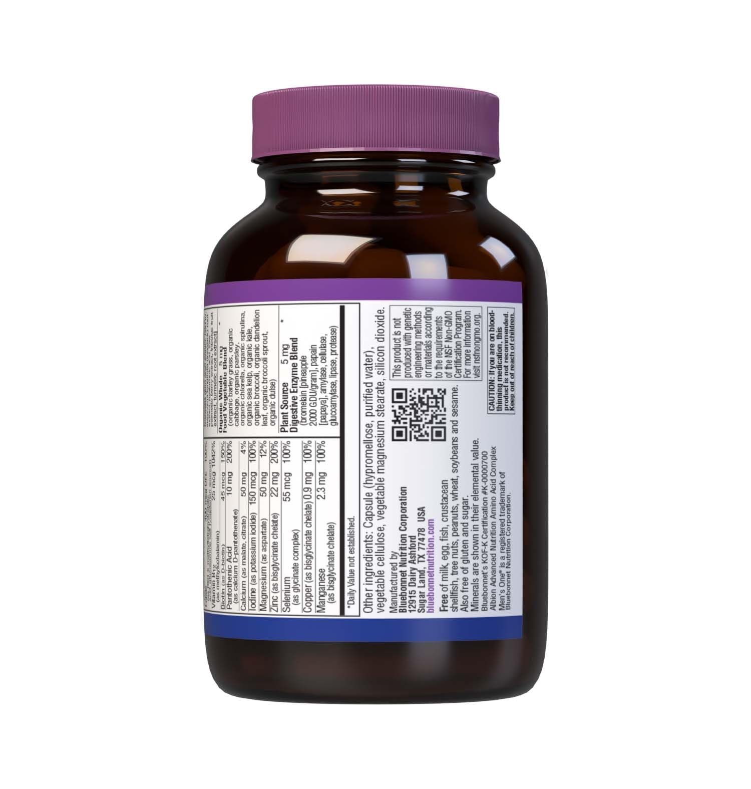 Lado de la botella del multivitamínico BlueBonnet