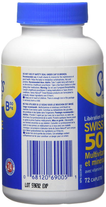 Lado derecho Swiss One 50 multivitaminas minerales