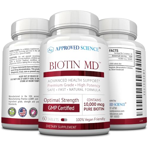 Lado del envase suplemento biotina Approved Science Biotin MD