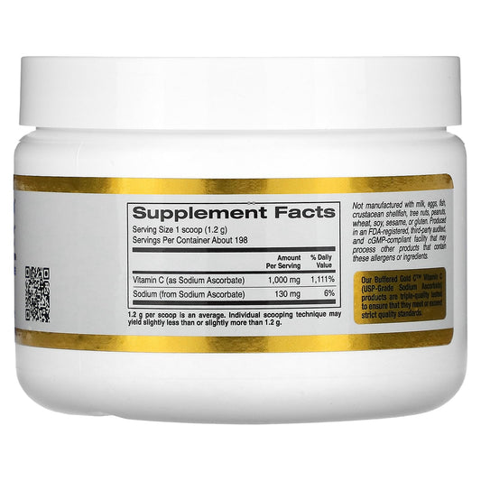 Imagen lateral envase vitamina c California Gold Nutrition