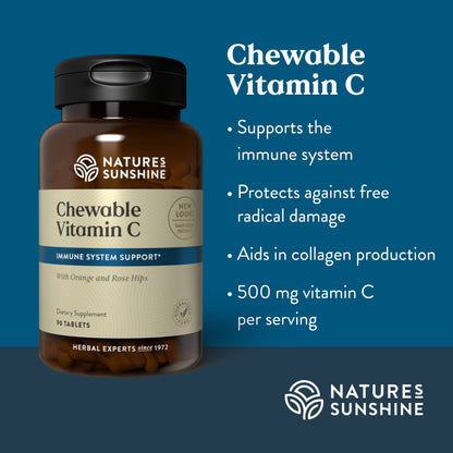 Lado del envase vitamina C Nature's Sunshine 90 tabletas