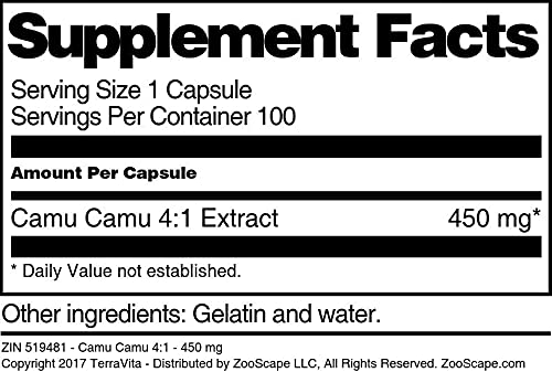 lado frasco camu camu 450mg capsulas paquete 3 terravita