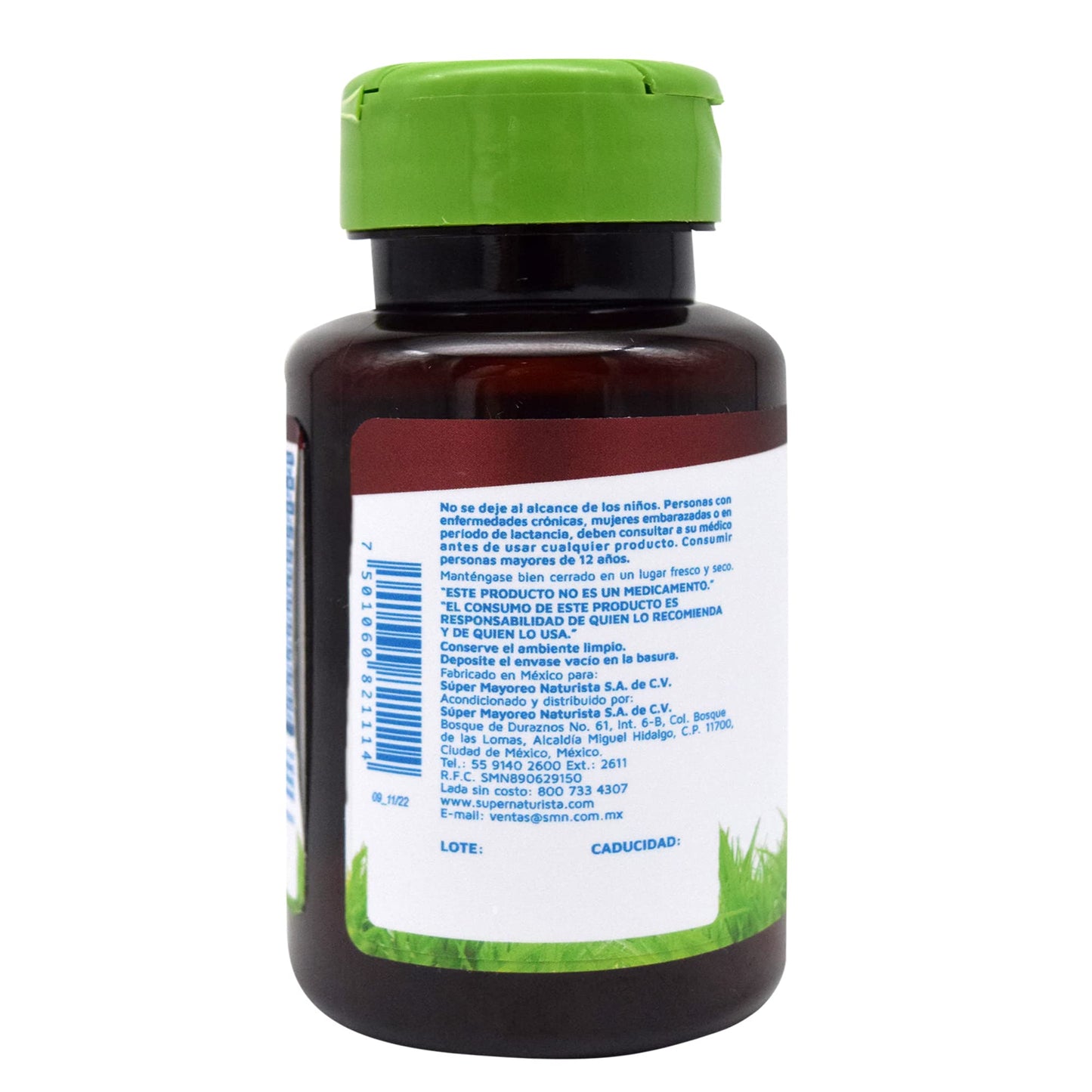 Lado del paquete Vidanat complejo b vitaminas 90 cápsulas