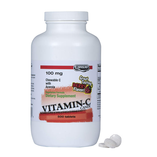 Landau vitamina c masticable fácil de tomar sabor baya 500 tabletas