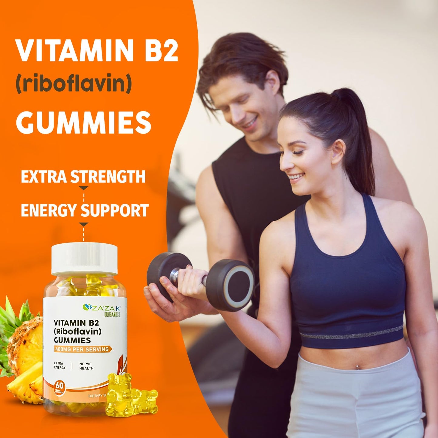 Lateral paquete gomitas vitamina B2 ZA'ZA K ORGANICS