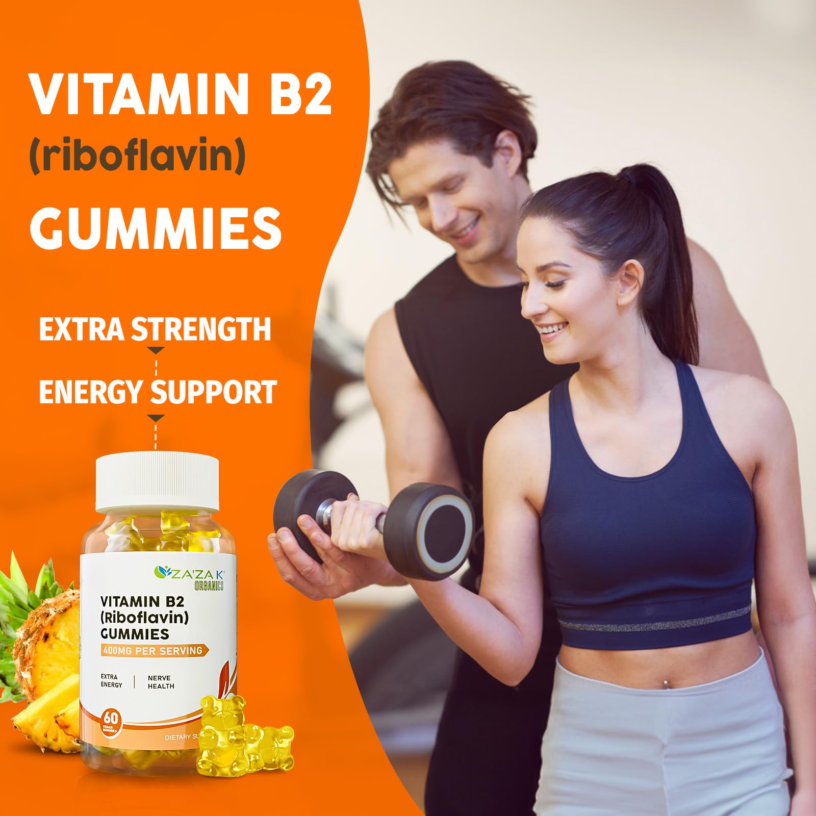 Lateral paquete gomitas vitamina B2 ZA'ZA K ORGANICS