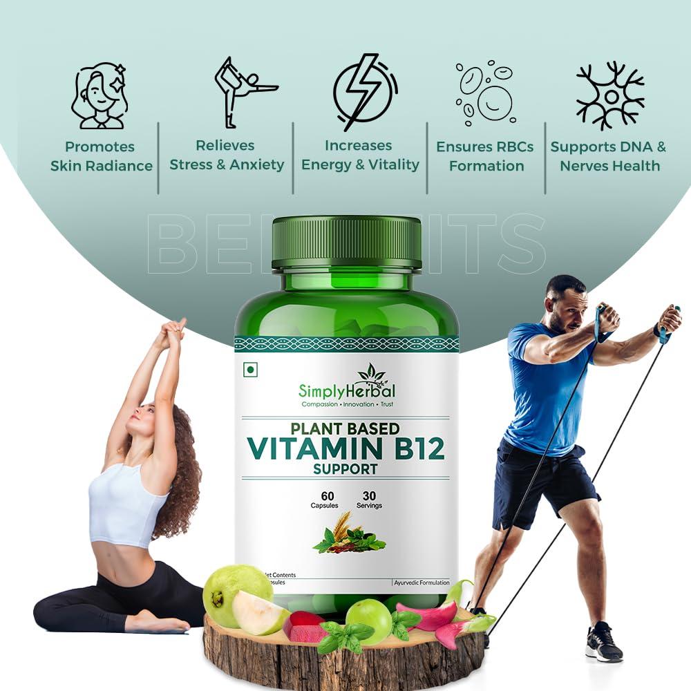 Visión lateral paquete Simply Herbal vitamina B12