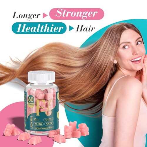 Lazpowfi gomitas en forma de osito sabor natural para salud capilar
