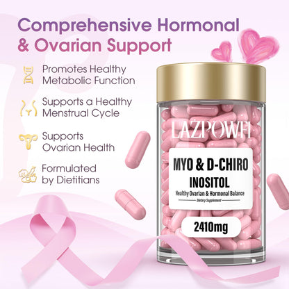 Capsulas Lazpowfi Inositol para soporte ovárico y hormonas mujer