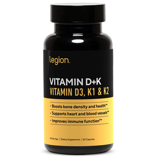 LEGION suplemento vitaminas D3 K2 K1 para salud ósea e inmunidad