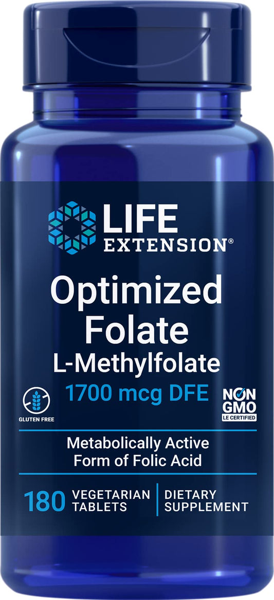 Life Extension Folato Optimizado 1700 mcg botella
