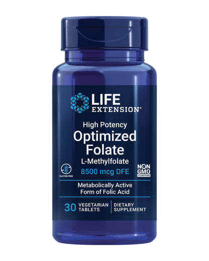 Life Extension folato optimizado alta potencia 8500 mcg frasco