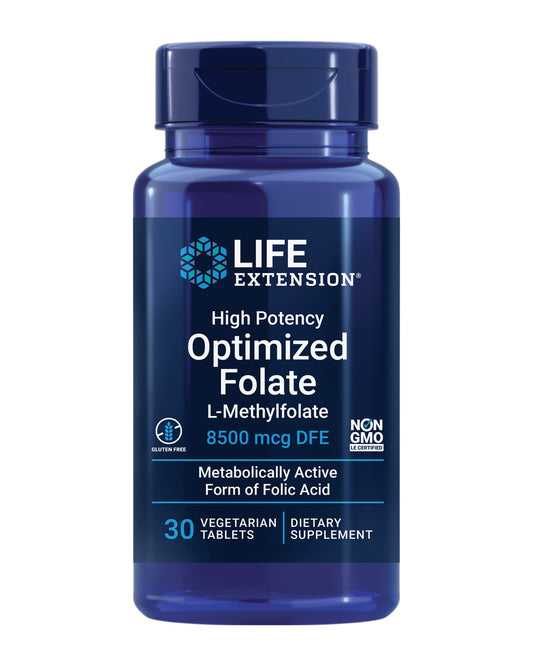 Life Extension folato optimizado alta potencia 8500 mcg frasco