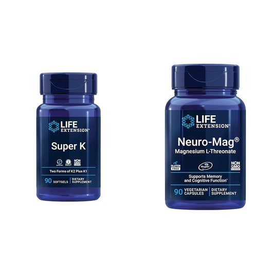 Life Extension Super K vitaminas K1 K2 MK-7 MK-4 salud ósea