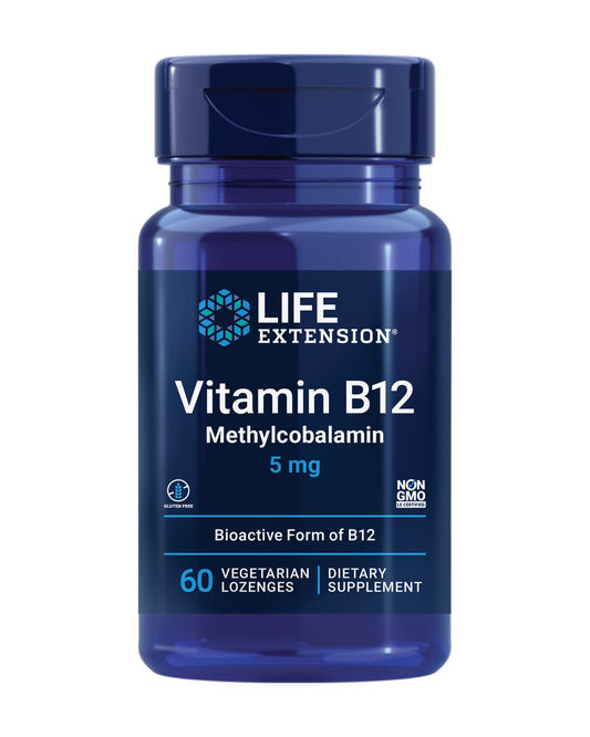 Life Extension Vitamina B12 metilcobalamina 60 pastillas rojo rosado