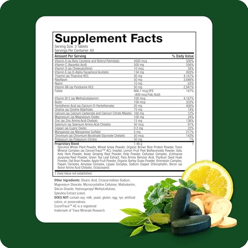 Life's Fortune multivitaminas y minerales en mesa