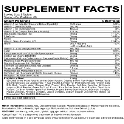 Life's Fortune multivitaminas mostradas desde arriba