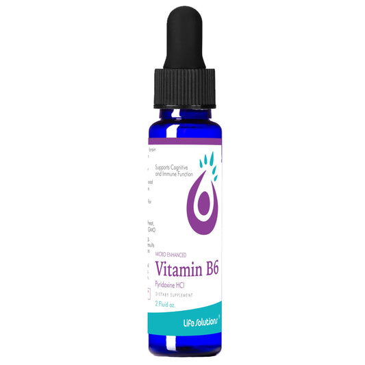 Life Solutions vitamina b6 líquida 25 mg botella azul 2 oz