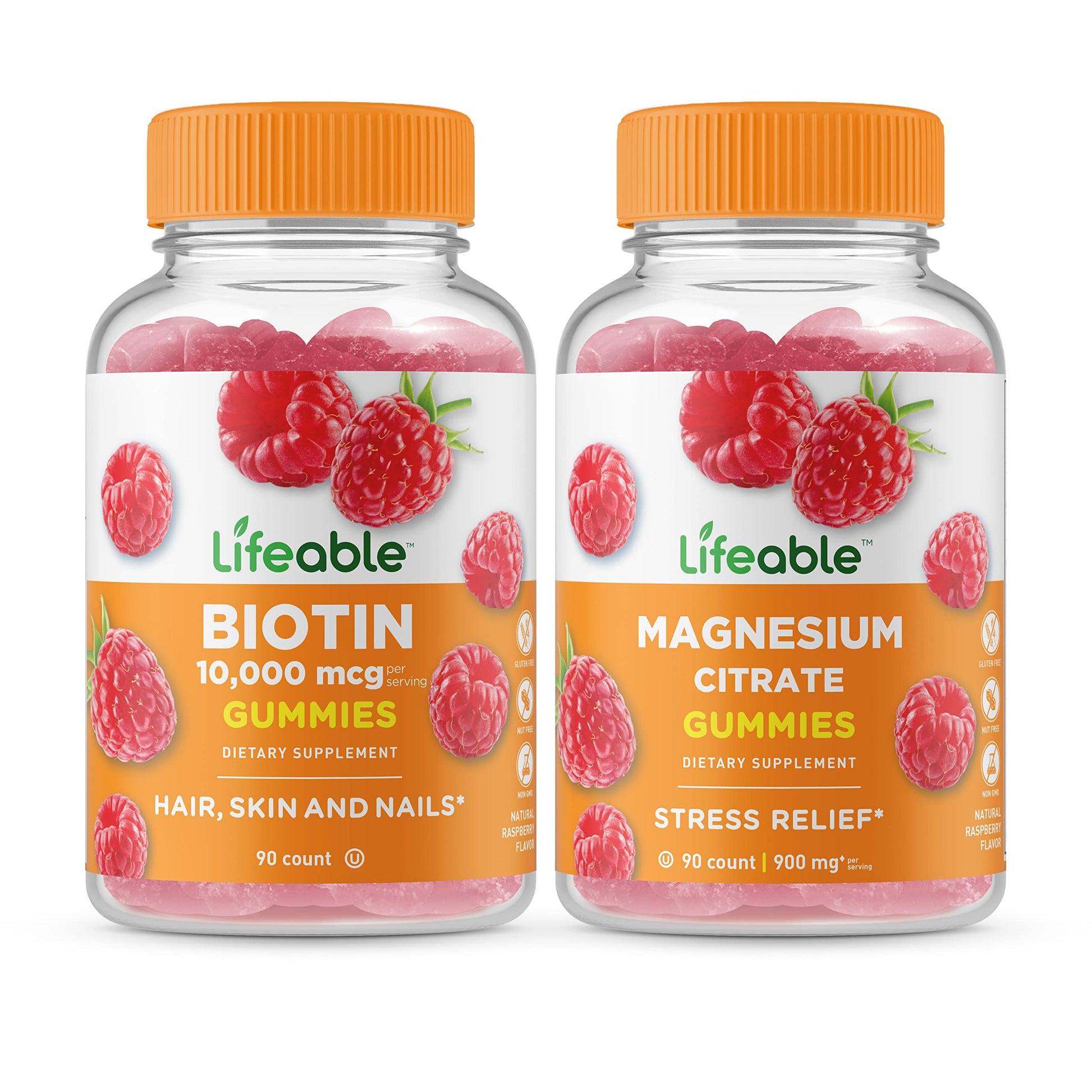 Paquete Lifeable Biotina y Magnesio gomitas sabor natural