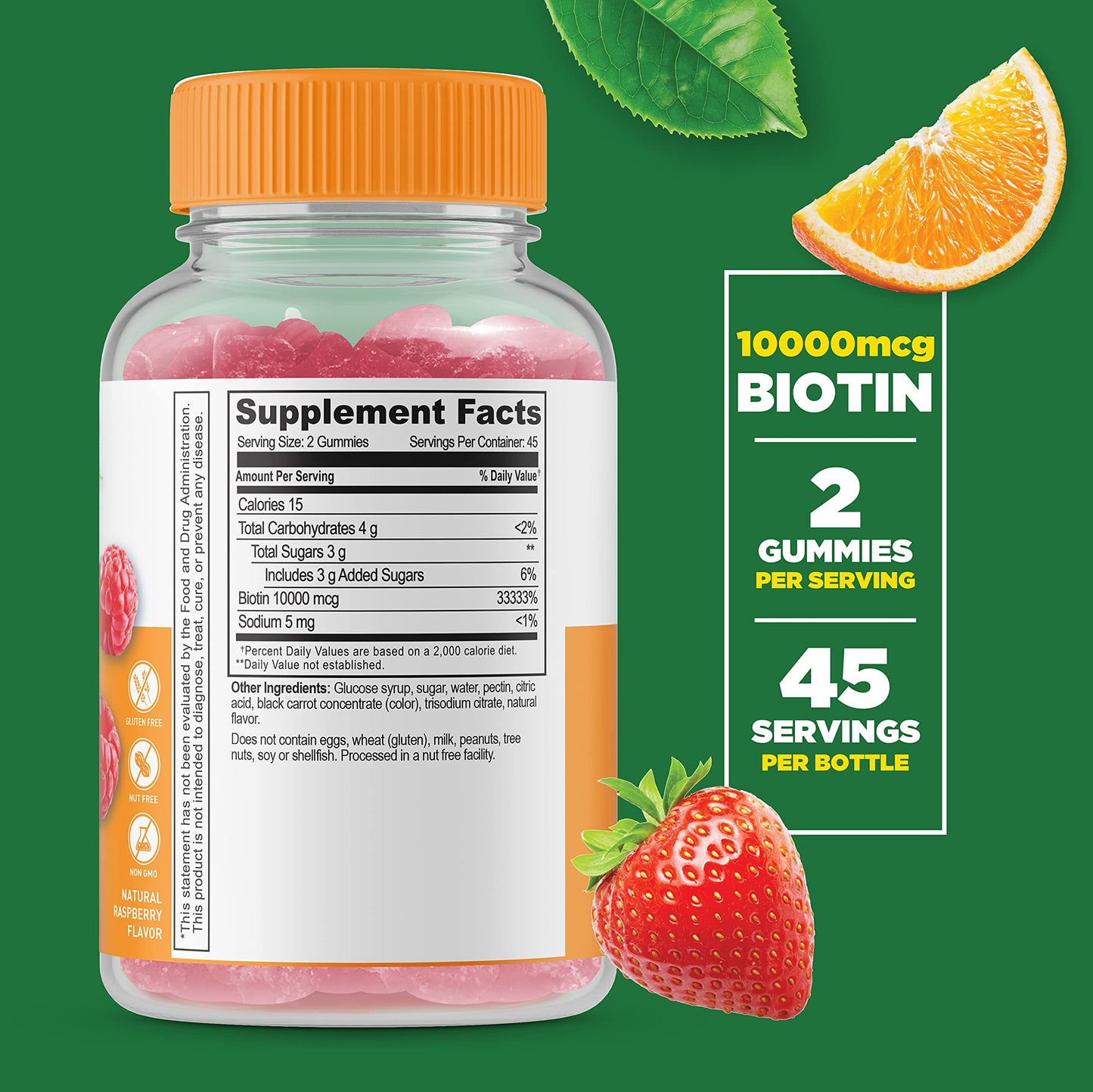 Frasco de gominolas Lifeable vitaminas biotina y zinc
